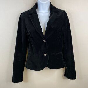 Old Navy Velvet Whimsigoth Blazer XSmall Button Romantic Vampire Jacket Party